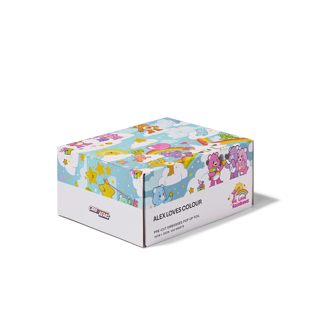 Care Bear We Love Rainbows Long Wide Pre-Cut Hair Foil - 300 Sheets